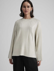 Malina - Lune cable knitted metallic sweater - džemperi - silver - 6