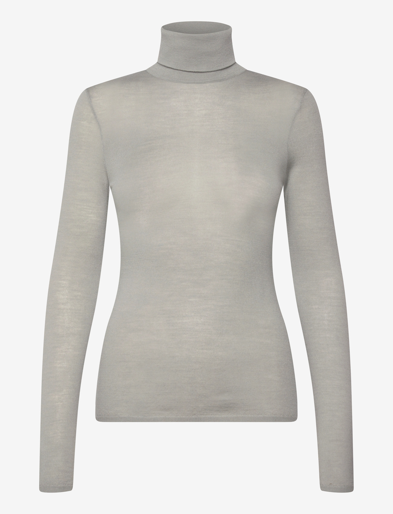 Malina Quinn thin turtleneck wool top - Knitwear - STEEL GREY / grey