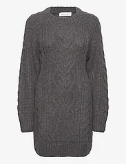 Malina - Eloise cable knitted mohair blend mini dress - strickkleider - smoke - 0