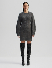 Malina - Eloise cable knitted mohair blend mini dress - strickkleider - smoke - 2