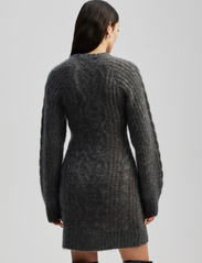 Malina - Eloise cable knitted mohair blend mini dress - neulemekot - smoke - 3