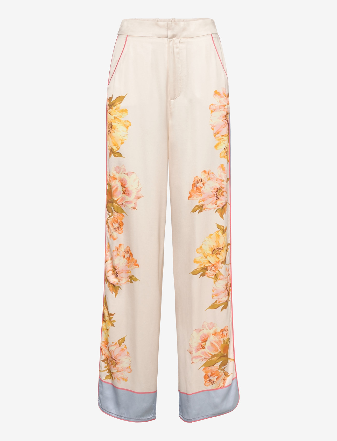 Malina - Haven high rise pants - hosen mit weitem bein - cream peony - 1