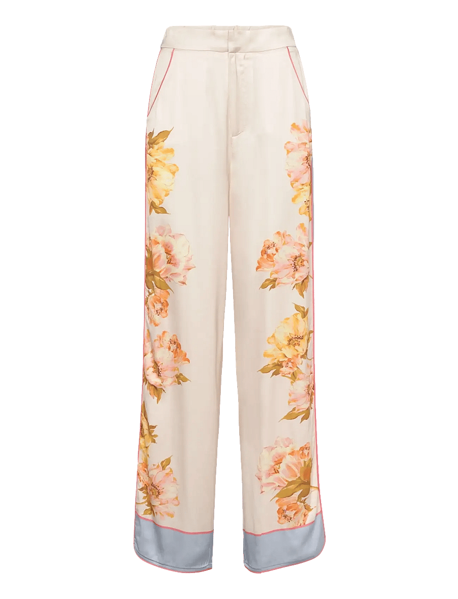 Malina - Haven high rise pants - hosen mit weitem bein - cream peony - 1