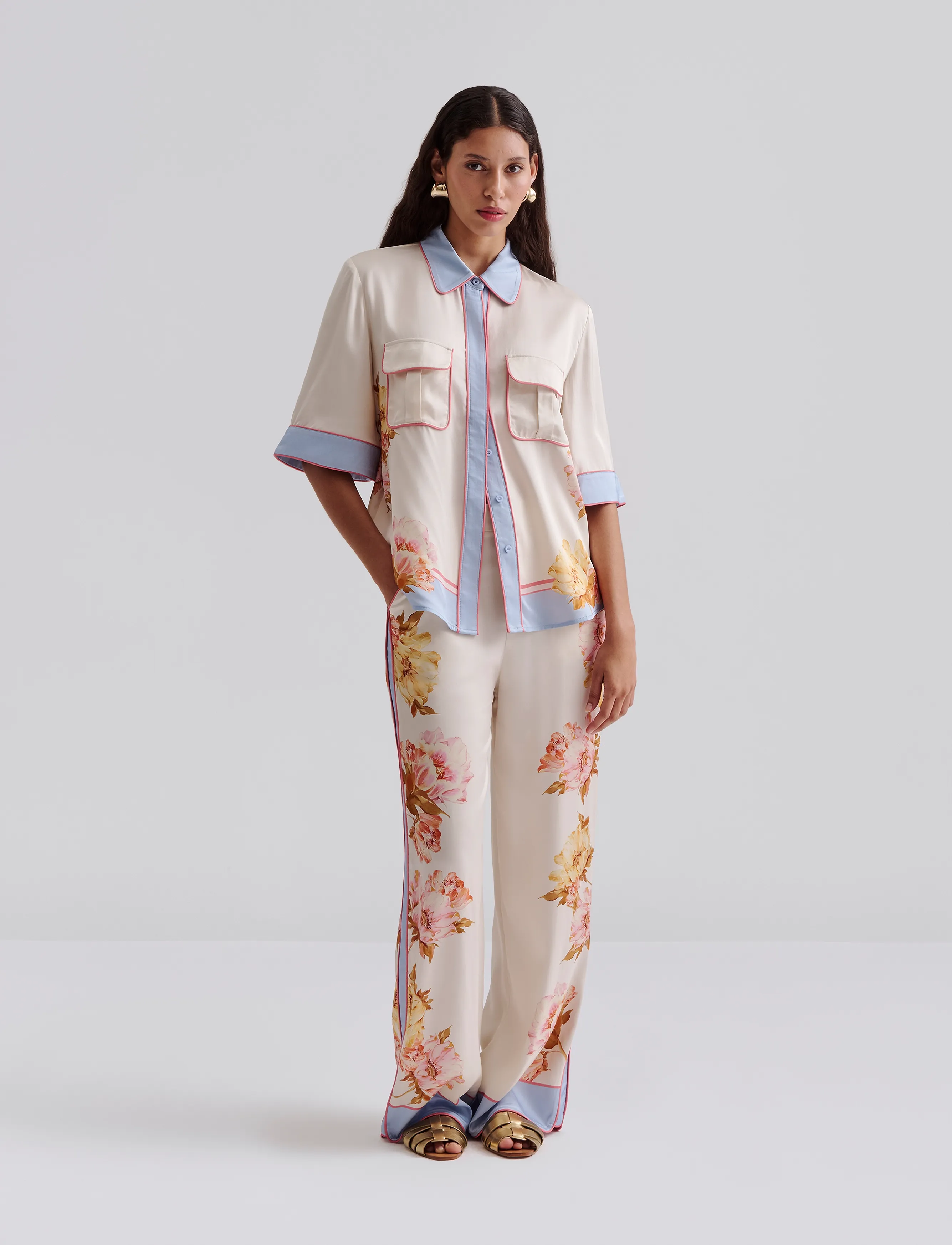 Malina Haven High Rise Pants, XS, Cream, Bukser > Brede Ben, Dame