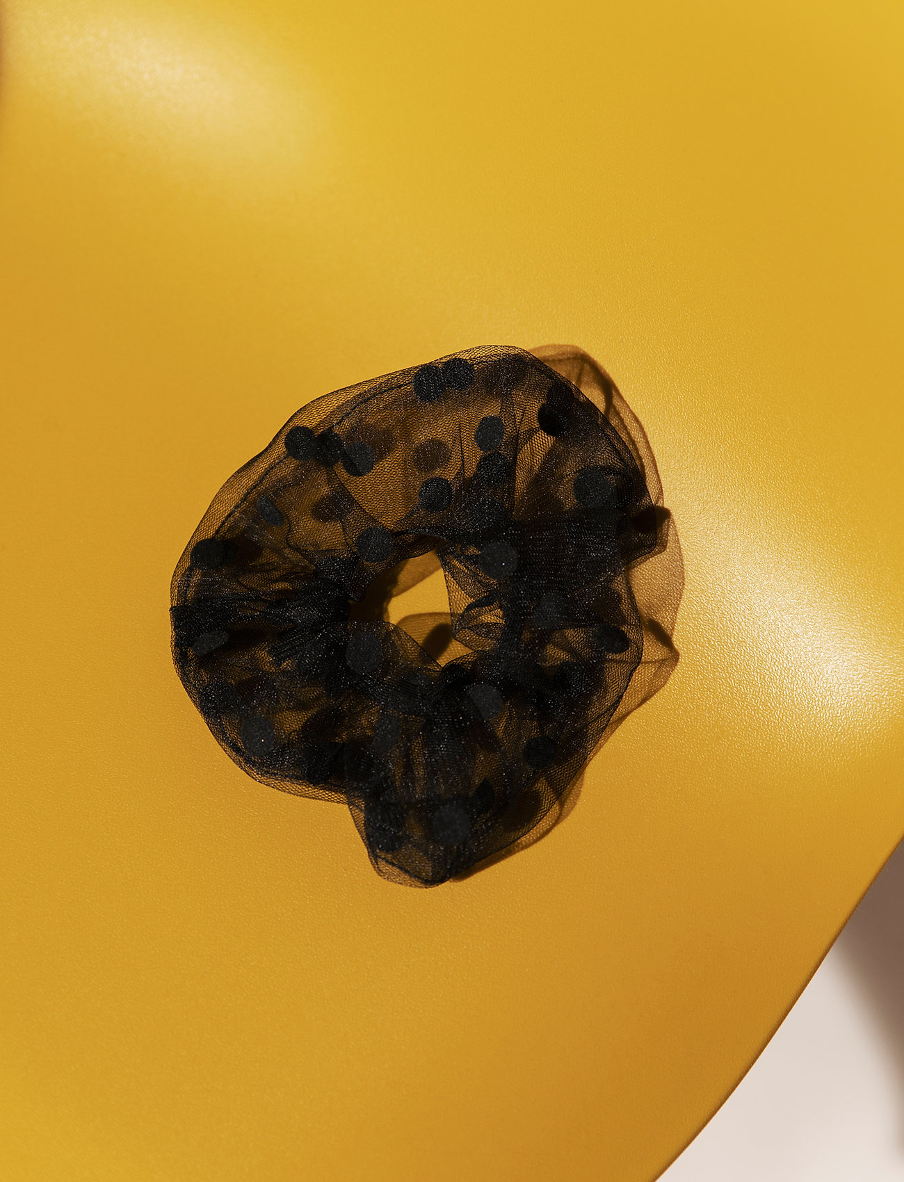 By Malina - Simone organza scrunchie - black polka-dot - 2