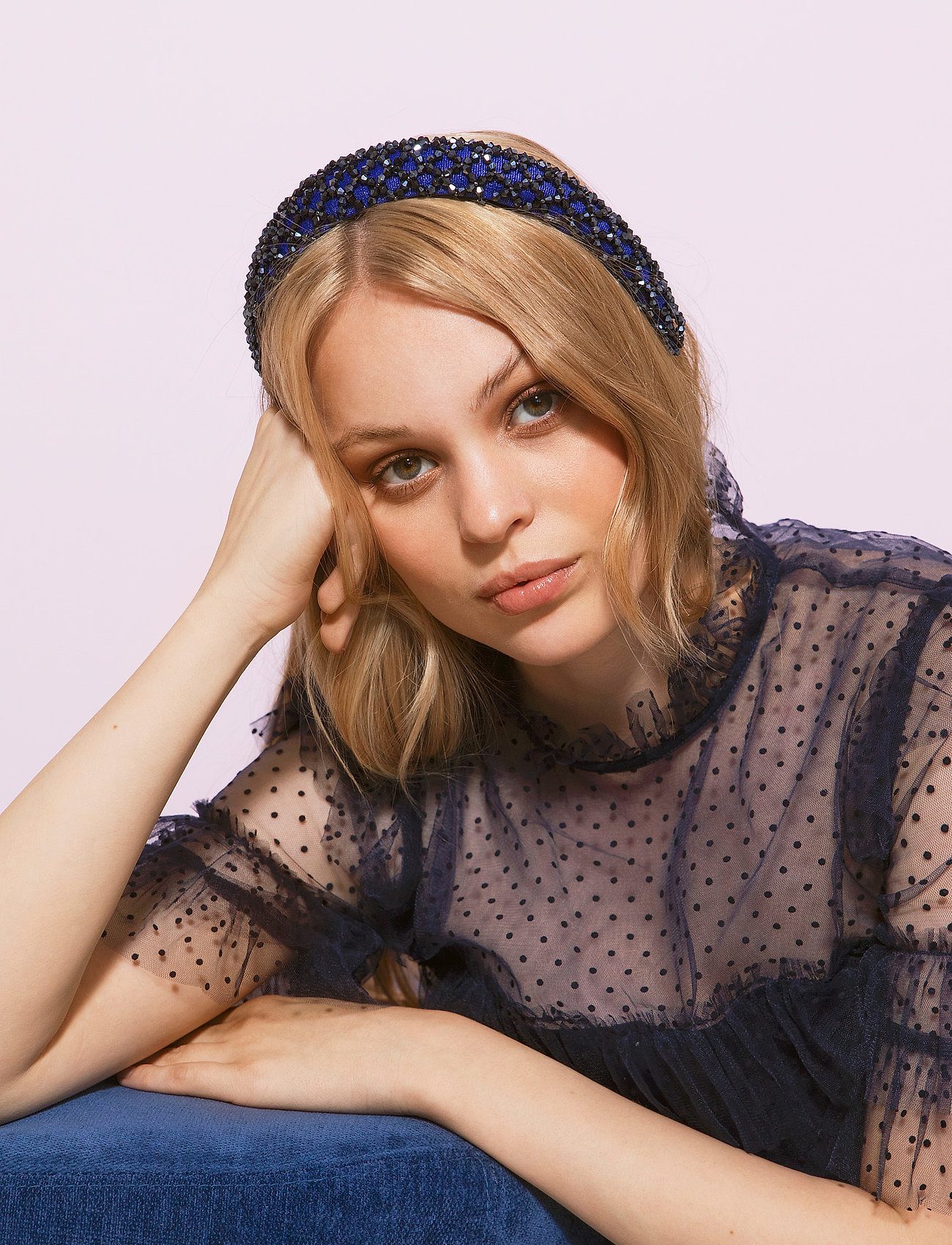 By Malina - Dixie embellished headband - deep blue - 3