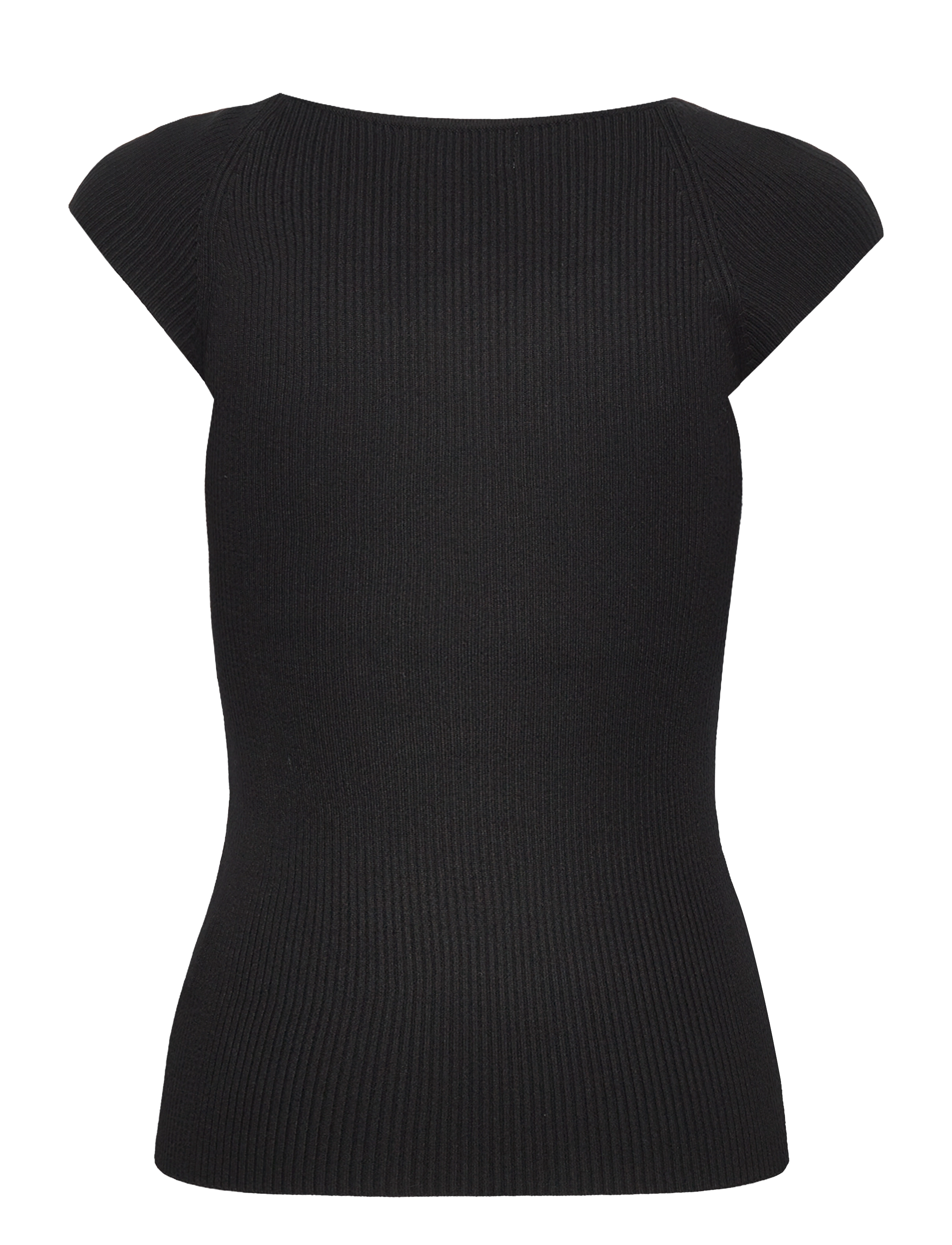 Malina - Mia short sleeve knit top - black - 1