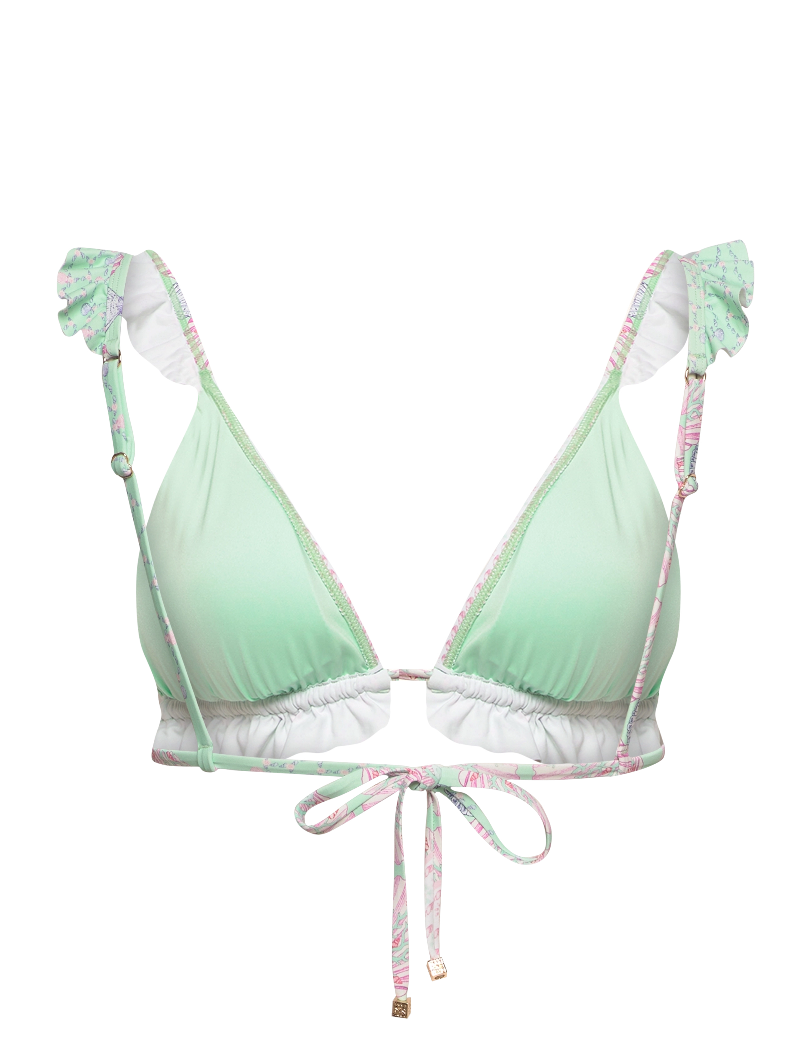By Malina - Elena bikini top - capri corals aqua - 1