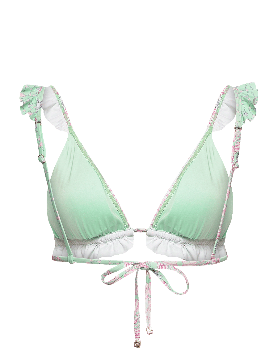 By Malina - Elena bikini top - capri corals aqua - 1