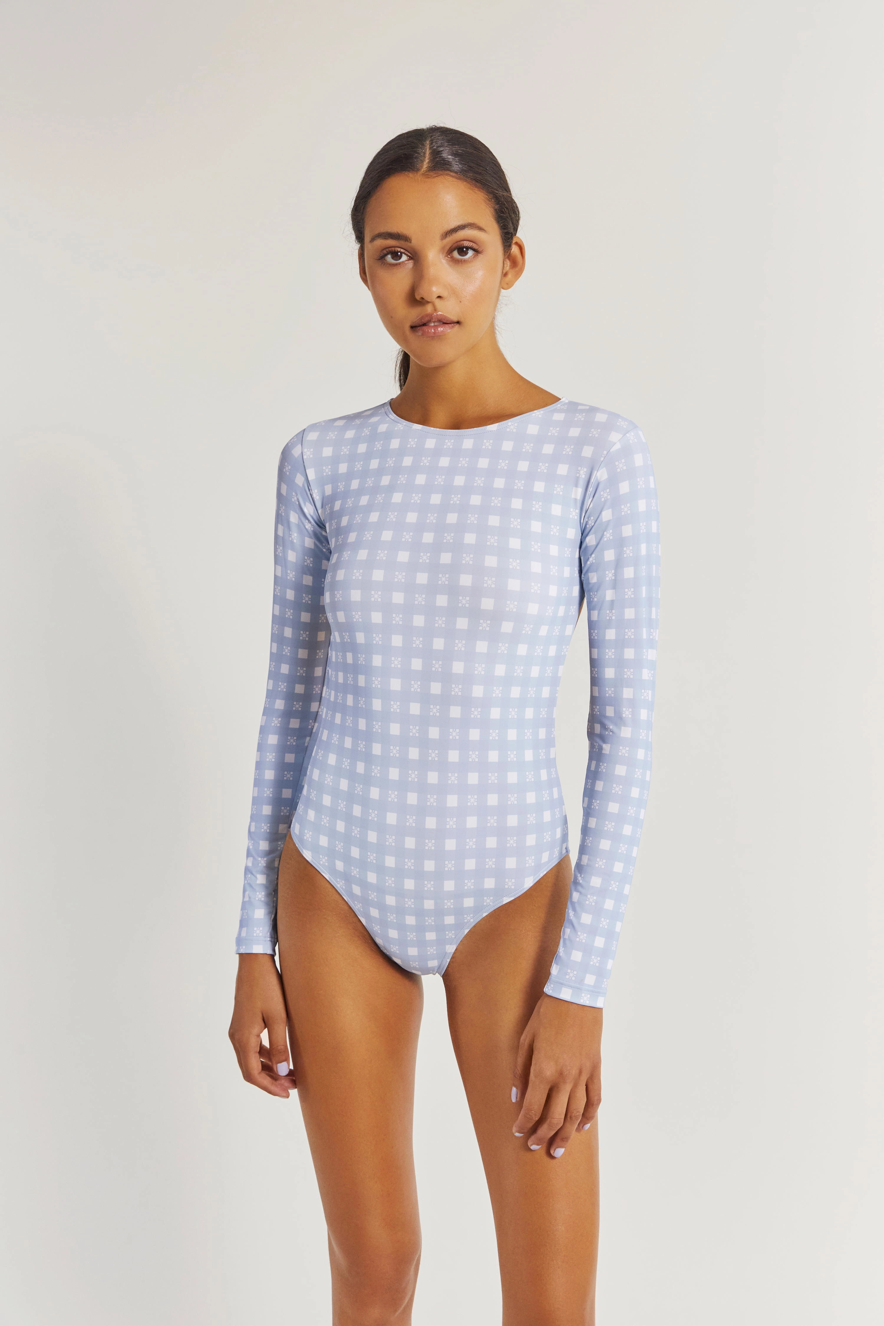 By Malina - Maxine long sleeved swimsuit - iconic print ocean blue - 2