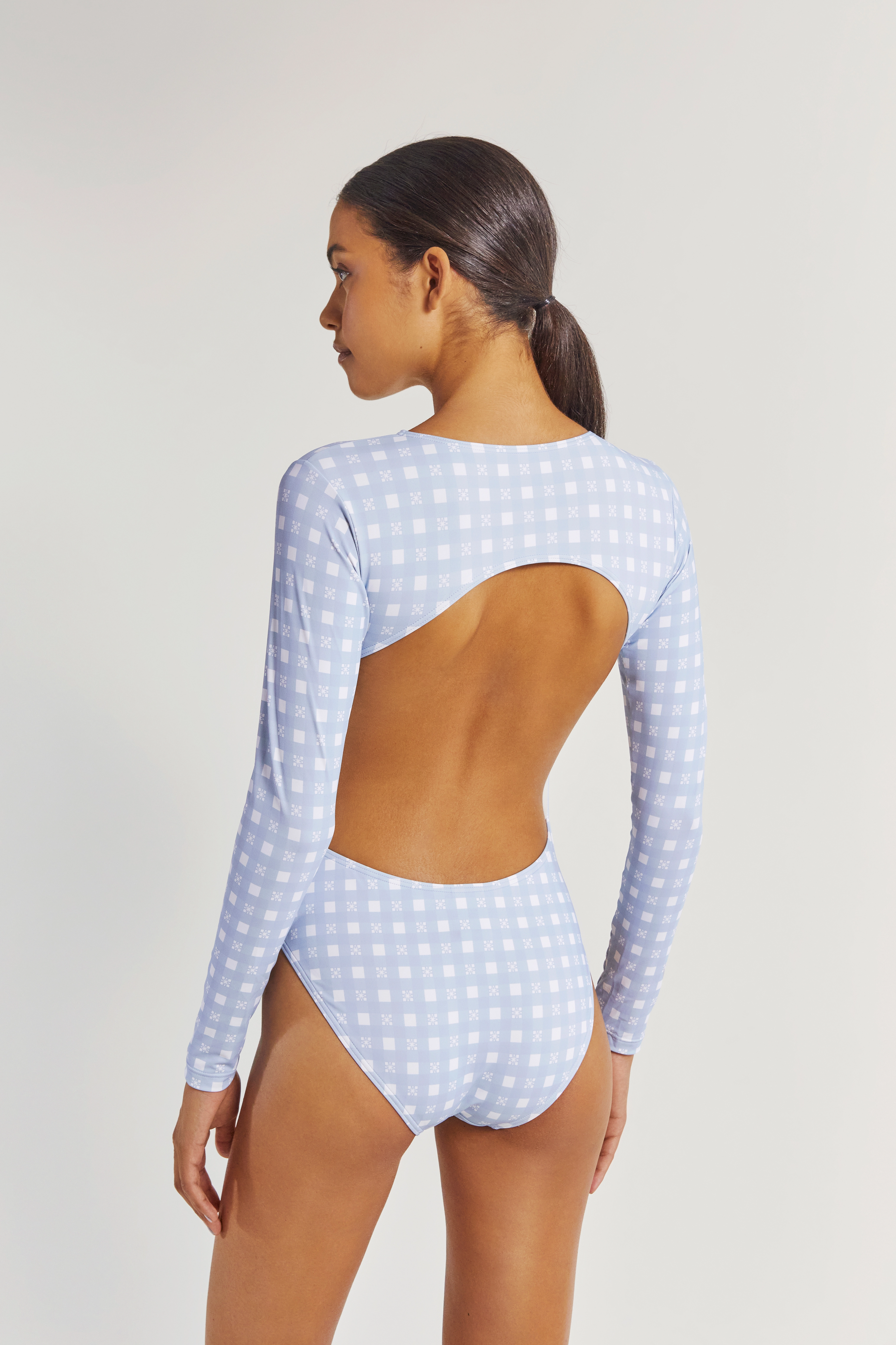 By Malina - Maxine long sleeved swimsuit - iconic print ocean blue - 3