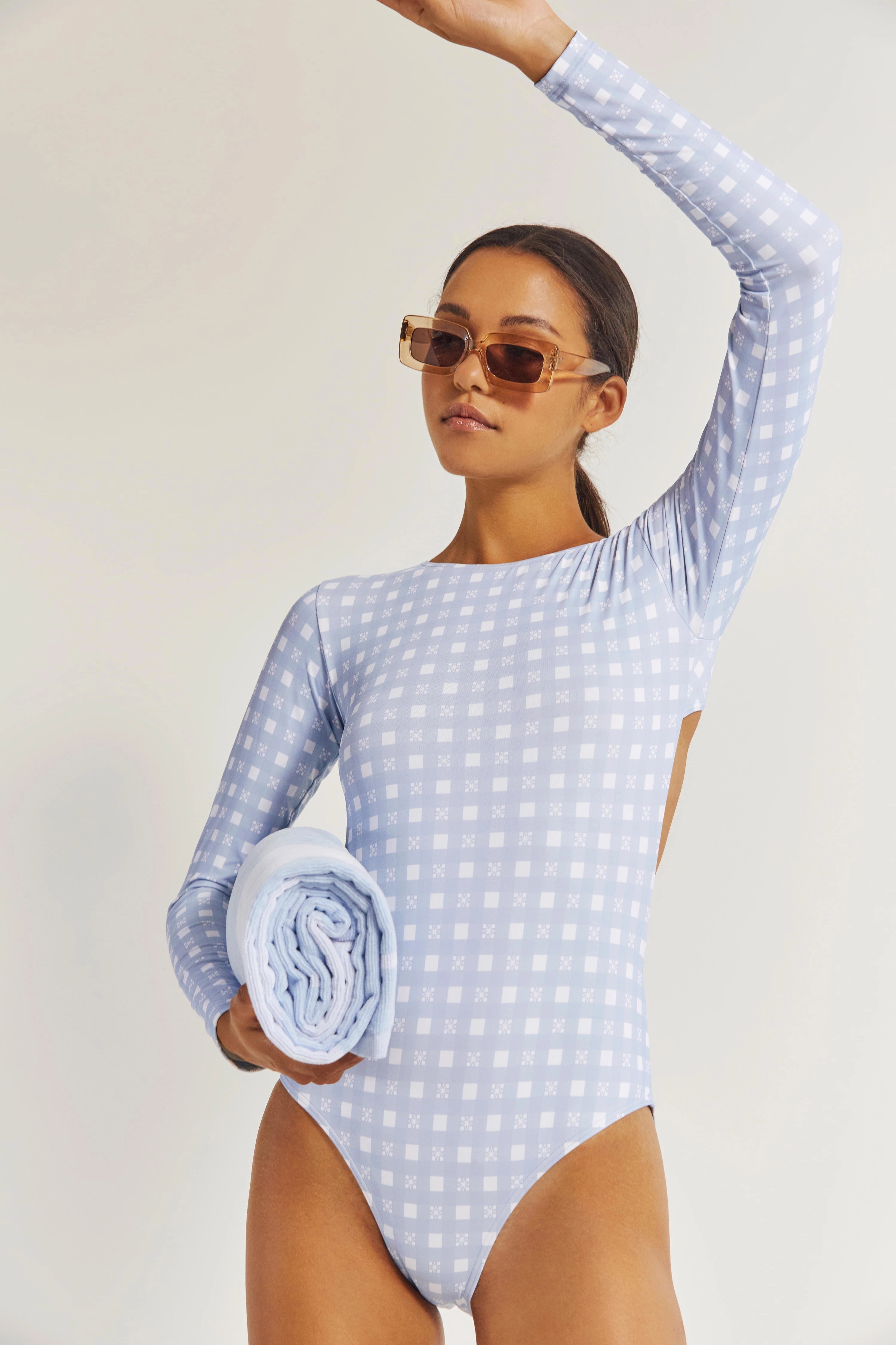 By Malina - Maxine long sleeved swimsuit - iconic print ocean blue - 4