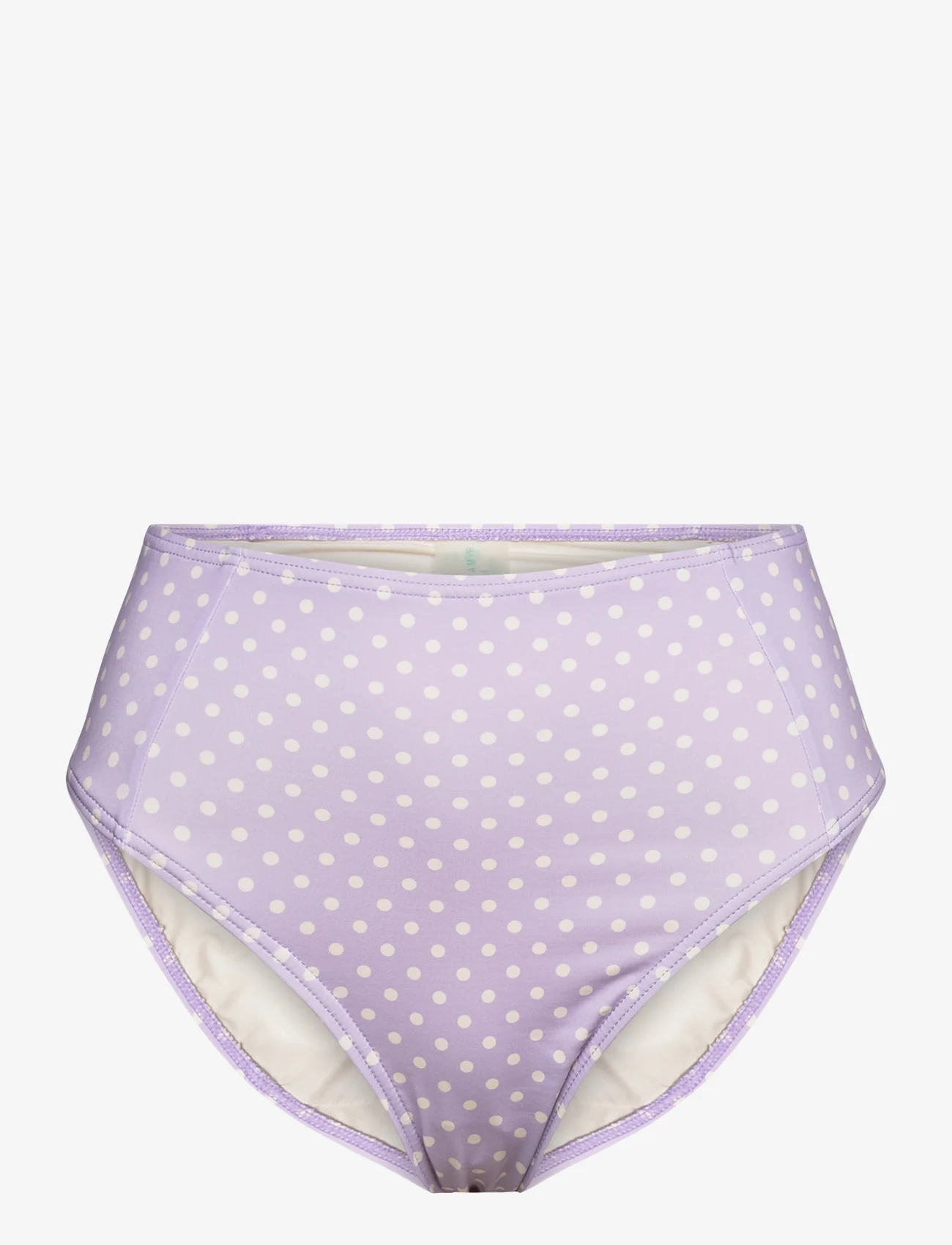 Malina - Denise high-waist bikini bottom - bikinitrosor med hög midja - polka-dot lavender - 0