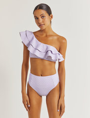 Malina - Denise high-waist bikini bottom - bikini ar augstu vidukli - polka-dot lavender - 2