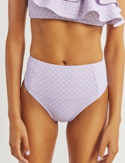 Malina - Denise high-waist bikini bottom - bikini ar augstu vidukli - polka-dot lavender - 3