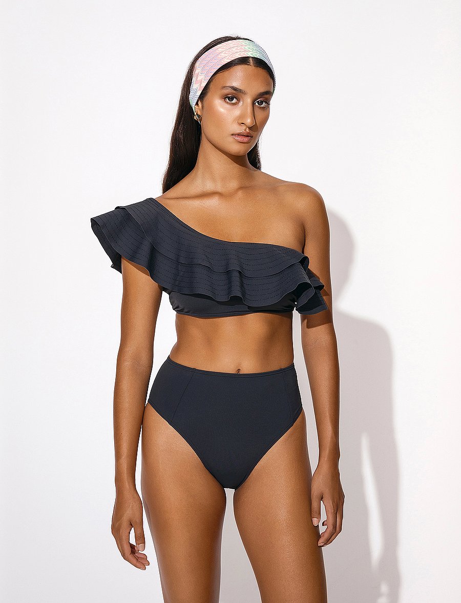 Malina - Denise one-shoulder bikini top - black - 3
