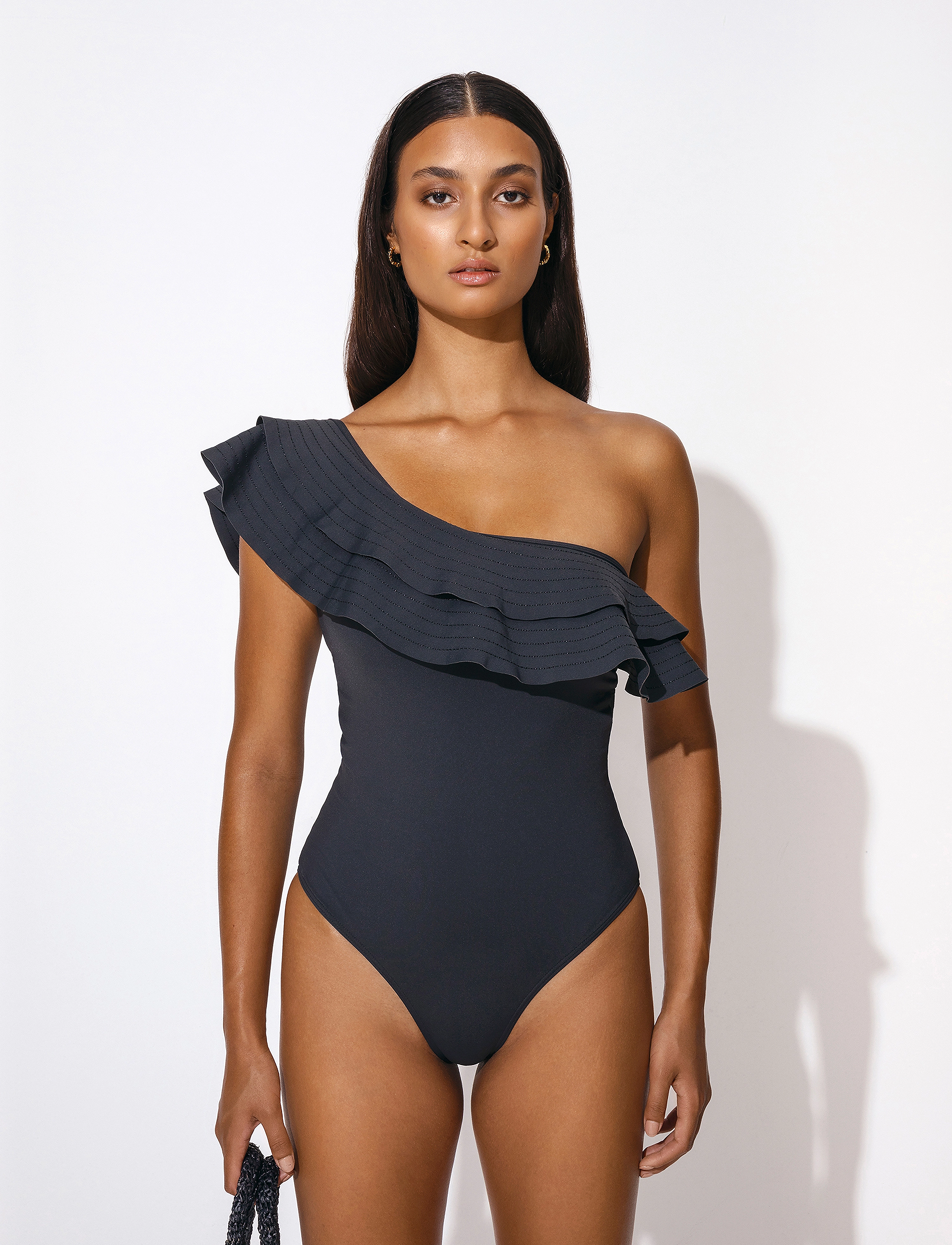 Malina - Eleonor one-shoulder swimsuit - black - 3