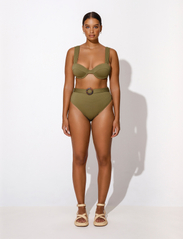 Malina - Aleah Bikini Bottom - højtaljede bikiniunderdele - olive - 2