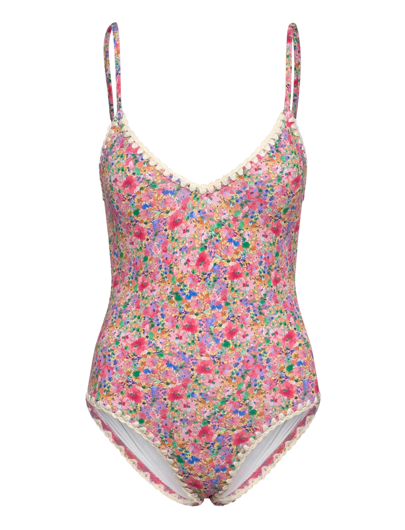 MALINA Nila V-Ausschnitt Crochet Trimmed Badeanzug Pink - XS - Damen