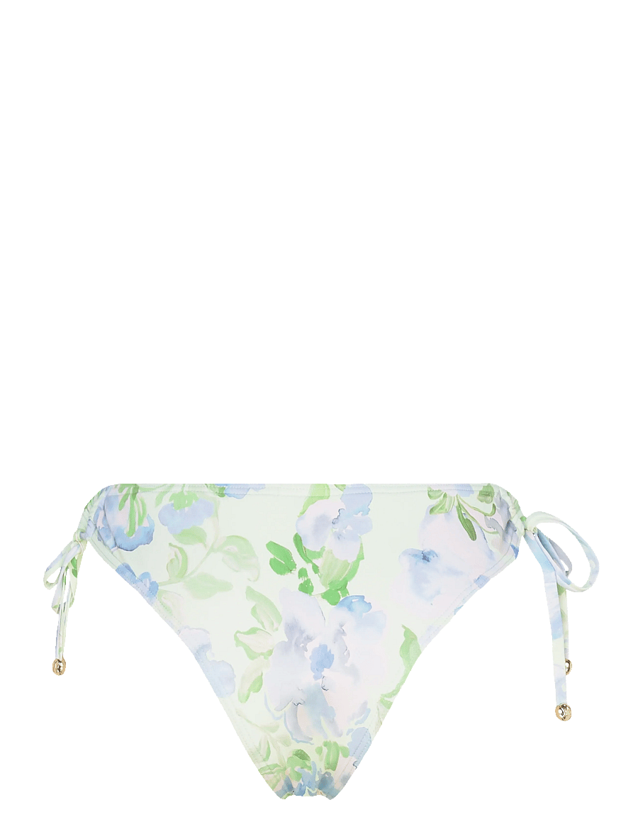 Malina - Blanka Printed Drawstring Bikini Bottoms - bikinis mit seitenbändern - pastel floral pistachio - 2