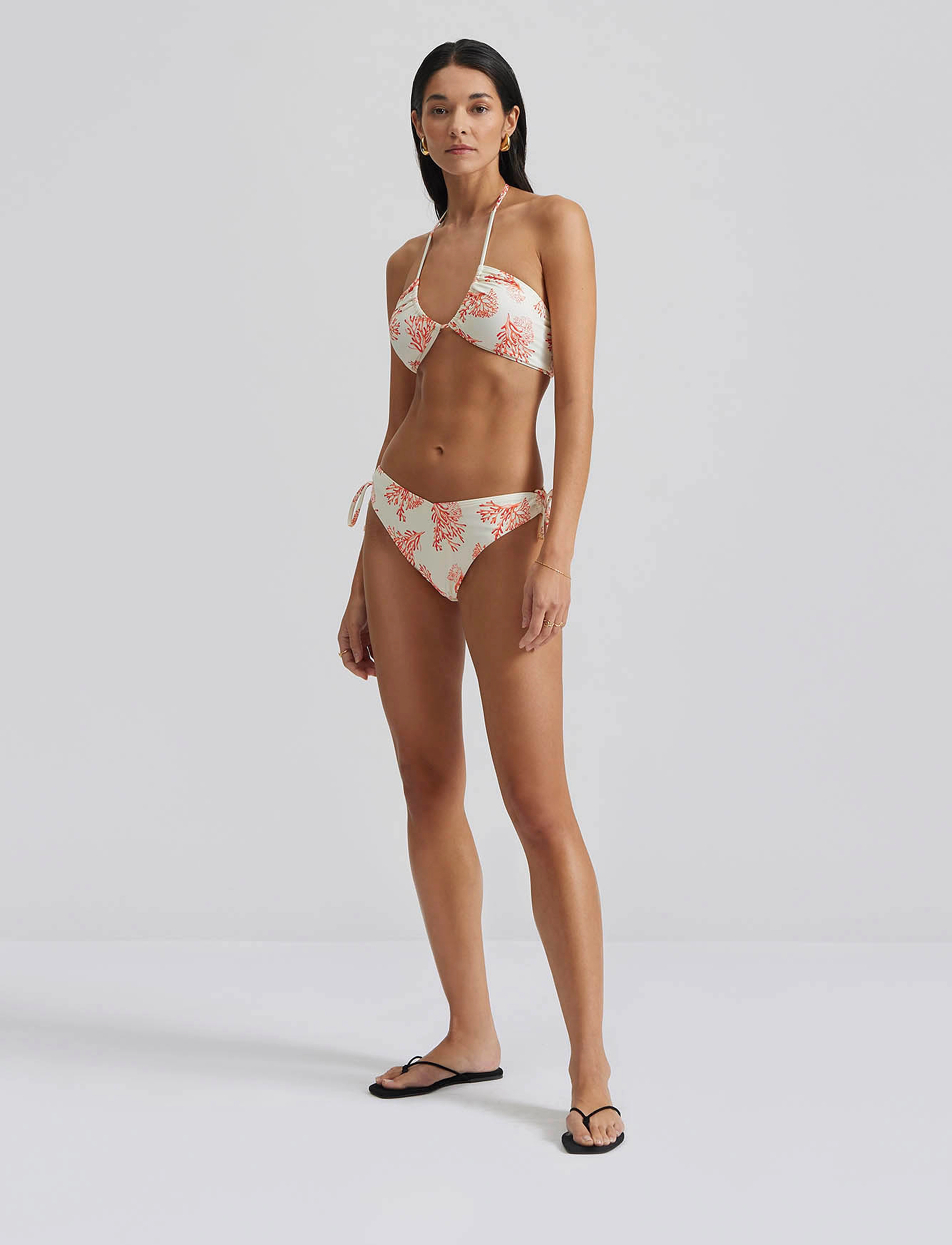 Malina Blanka Printed Drawstring Bikini Unterteile, XS, Rot - Side-tie Bikinis, Frauen