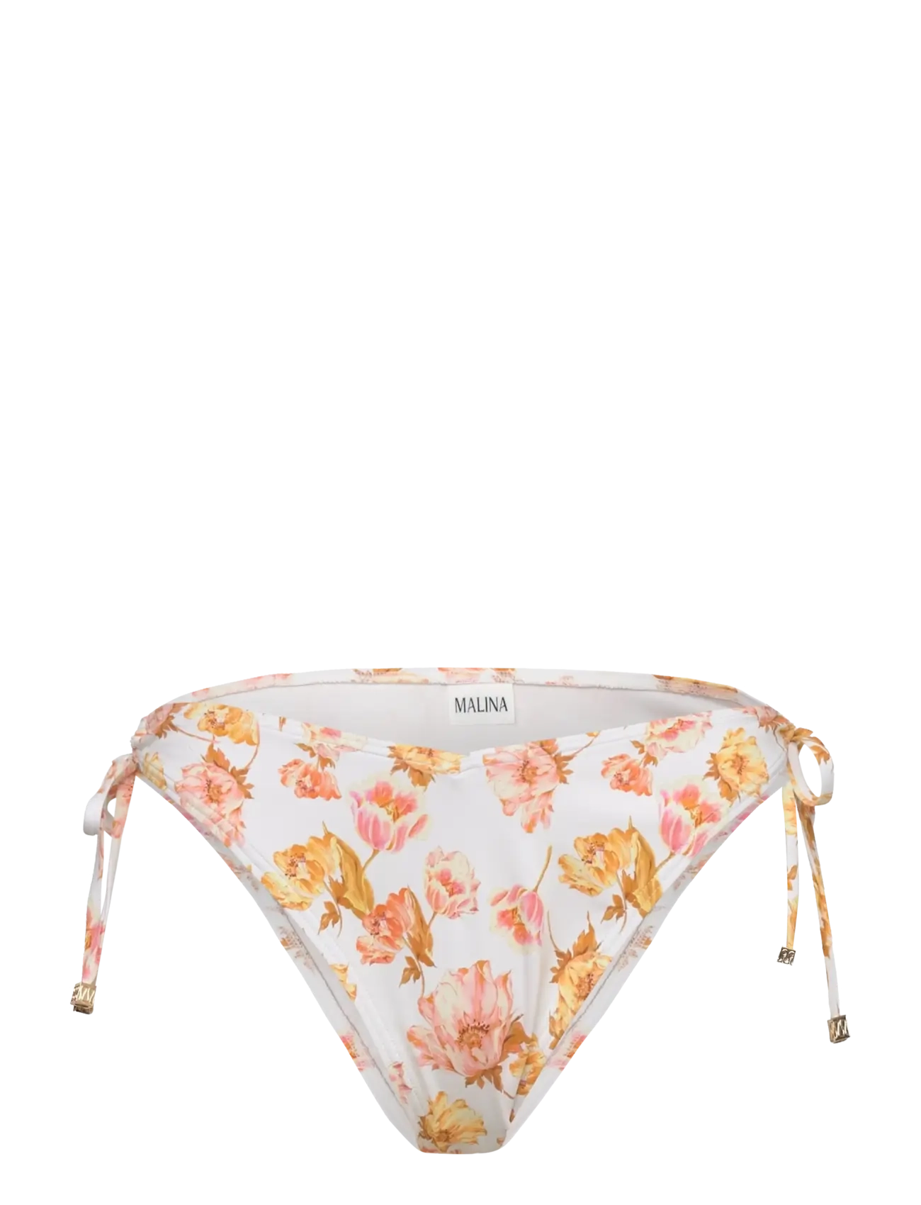 MALINA Blanka Printed Drawstring Bikini Bottoms Weiß - XL - Damen