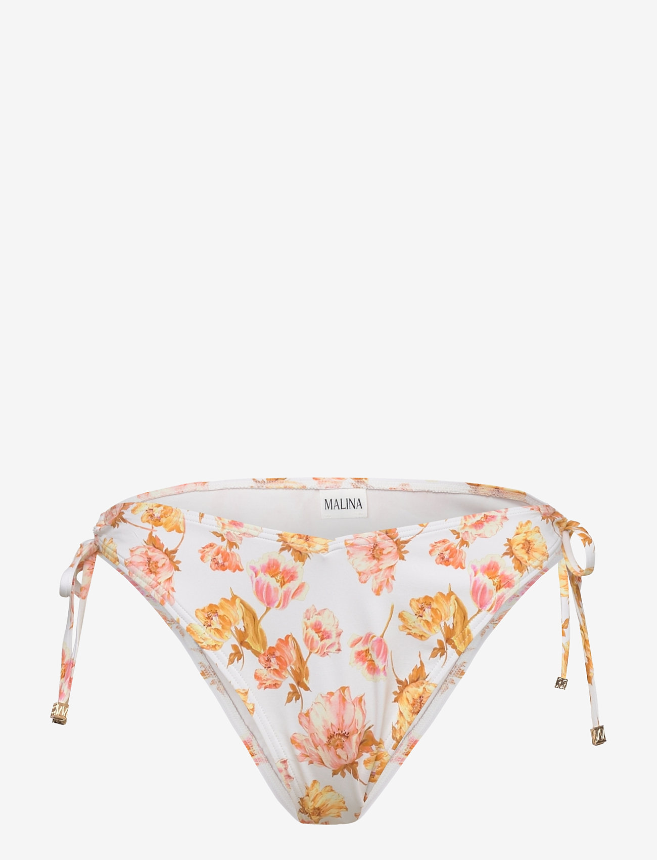 Malina - Blanka Printed Drawstring Bikini Bottoms - küljele seotavad bikiinid - cream peony - 1