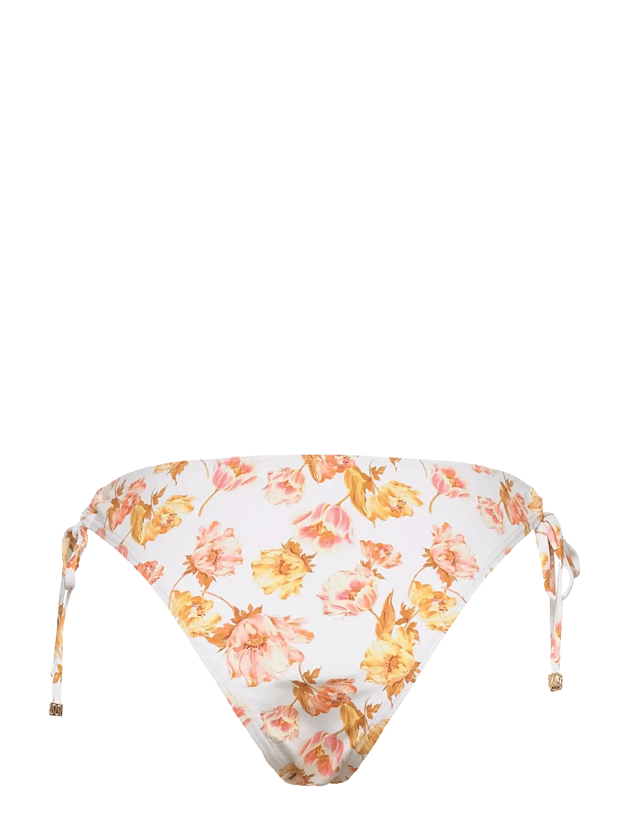 Malina - Blanka Printed Drawstring Bikini Bottoms - bikinis mit seitenbändern - cream peony - 2