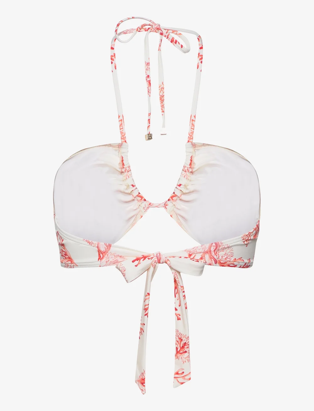 Malina - Blanka printed bandeau bikini top - bandeau-bikini-oberteile - coral red - 2