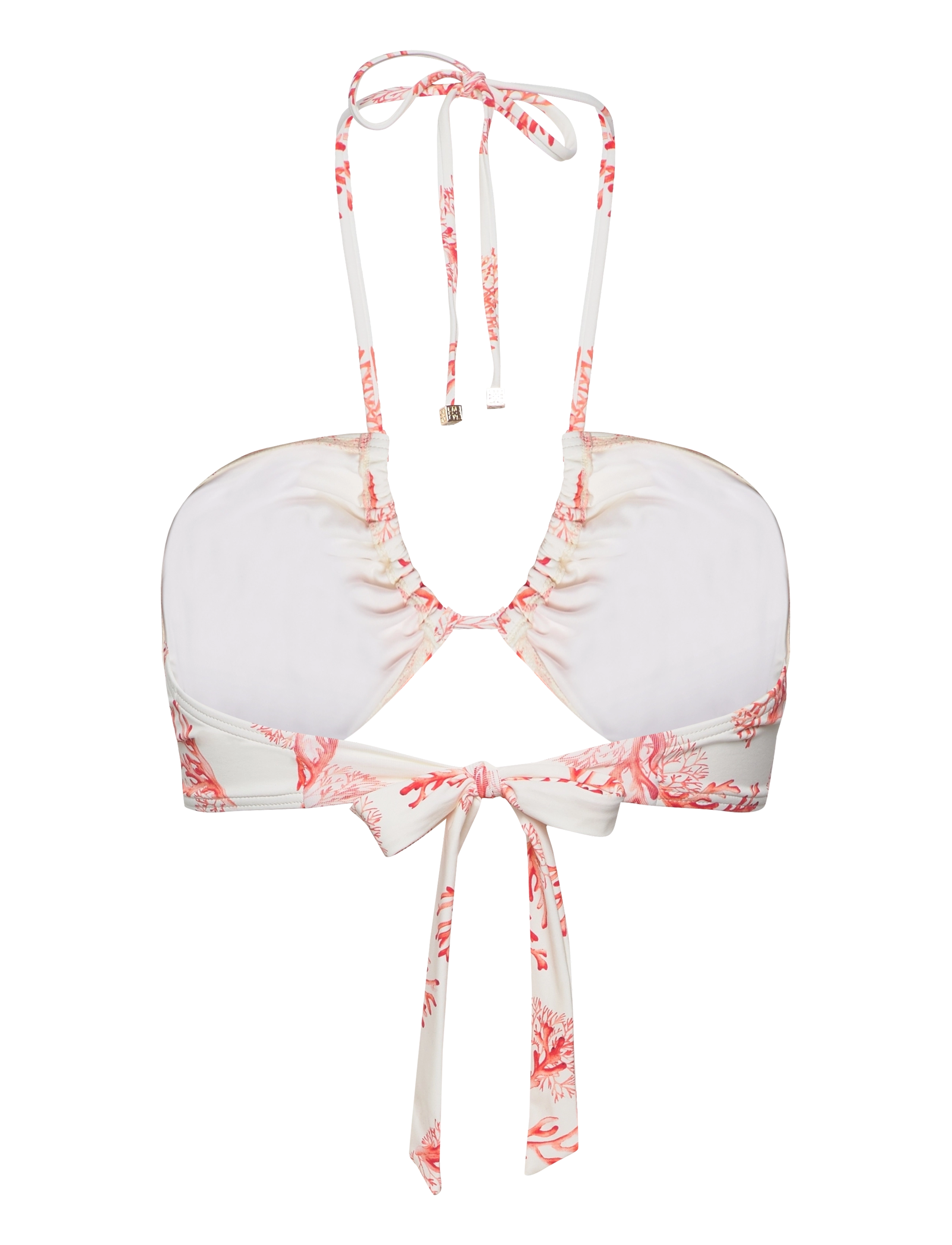 Malina - Blanka printed bandeau bikini top - bandeau-bikini - coral red - 2