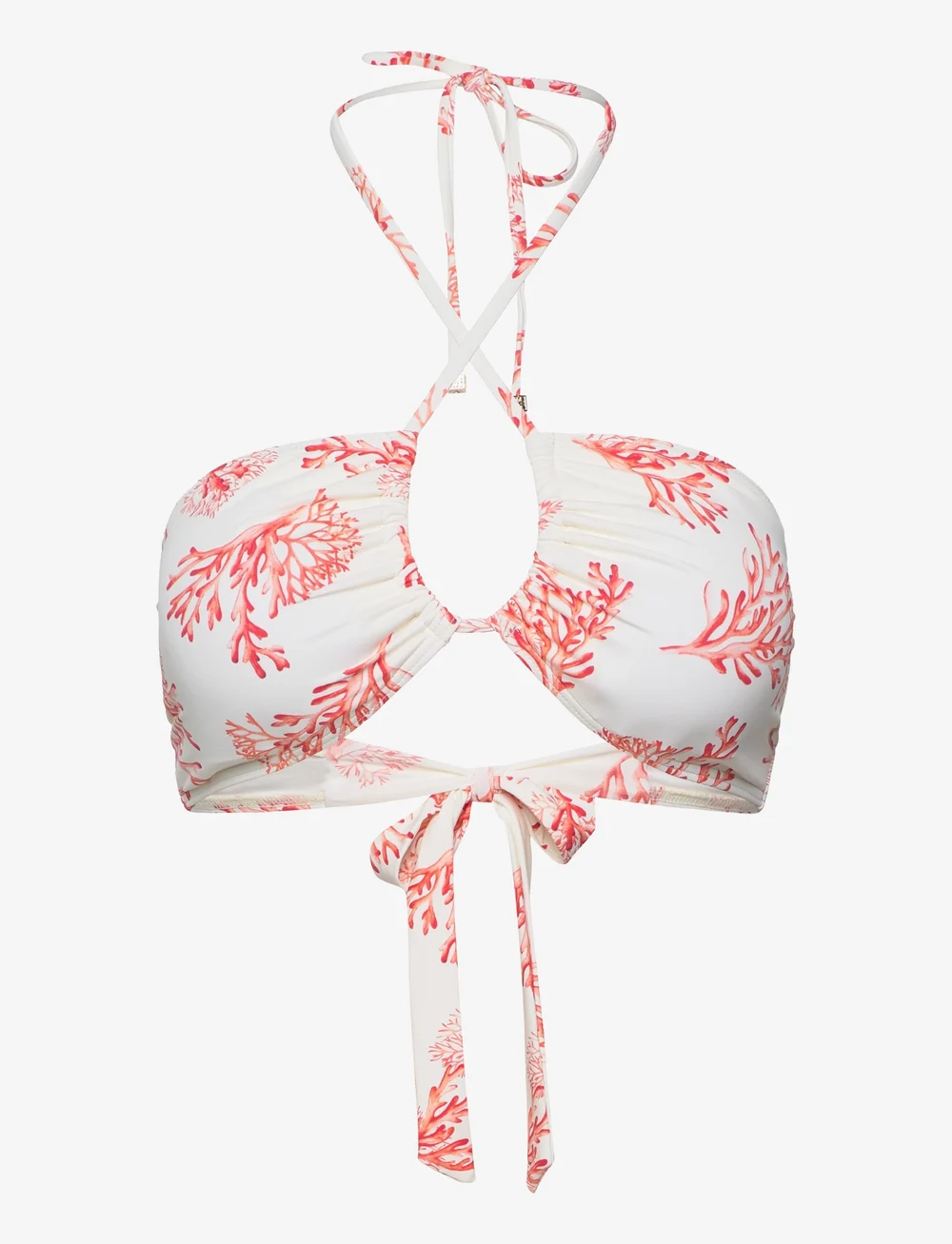 Malina - Blanka printed bandeau bikini top - bandeau-bikini-oberteile - coral red - 3
