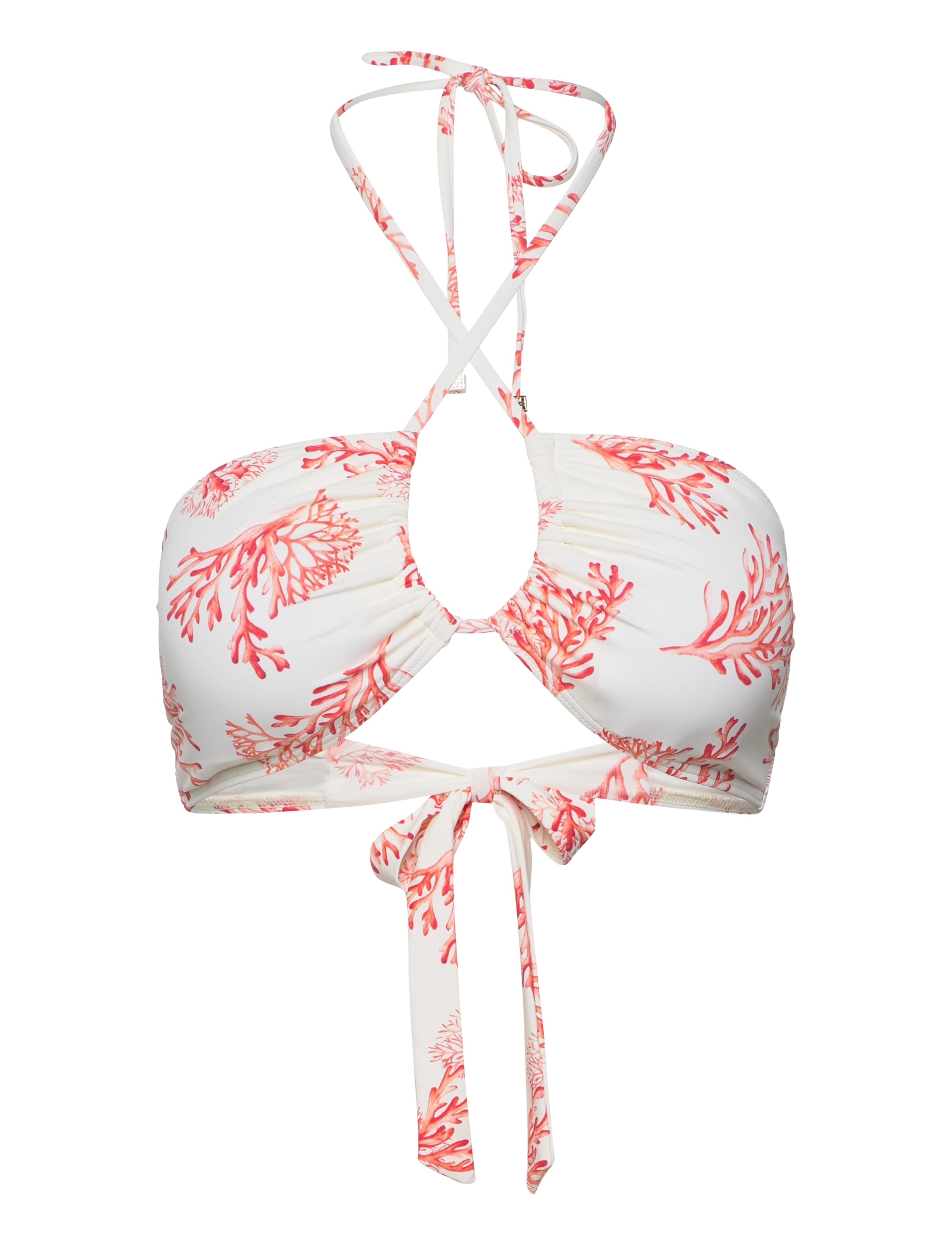 Malina - Blanka printed bandeau bikini top - bandeau-bikini - coral red - 3