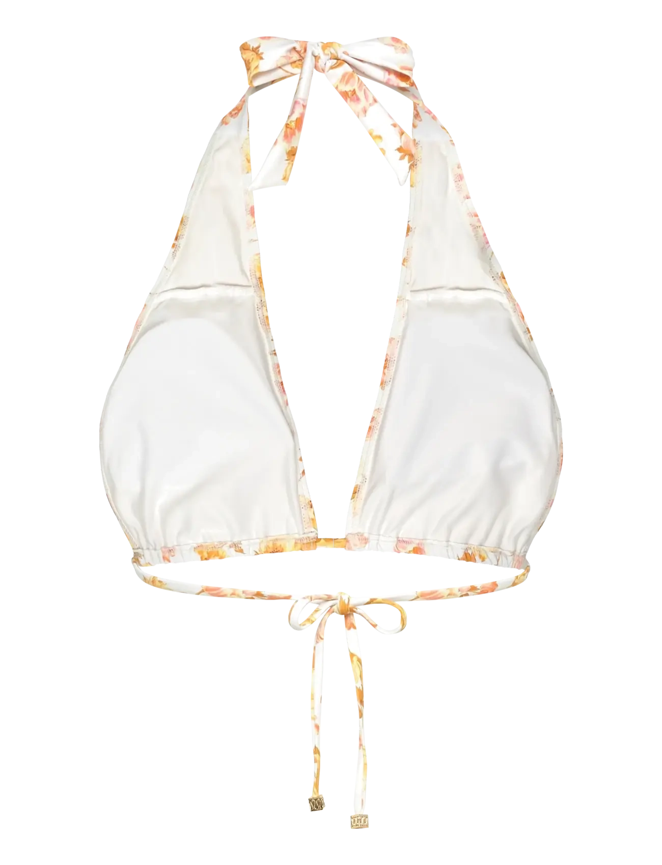 Malina - Blanka printed bandeau bikini top - bikinio liemenėlės su kaspinėliais - cream peony - 2