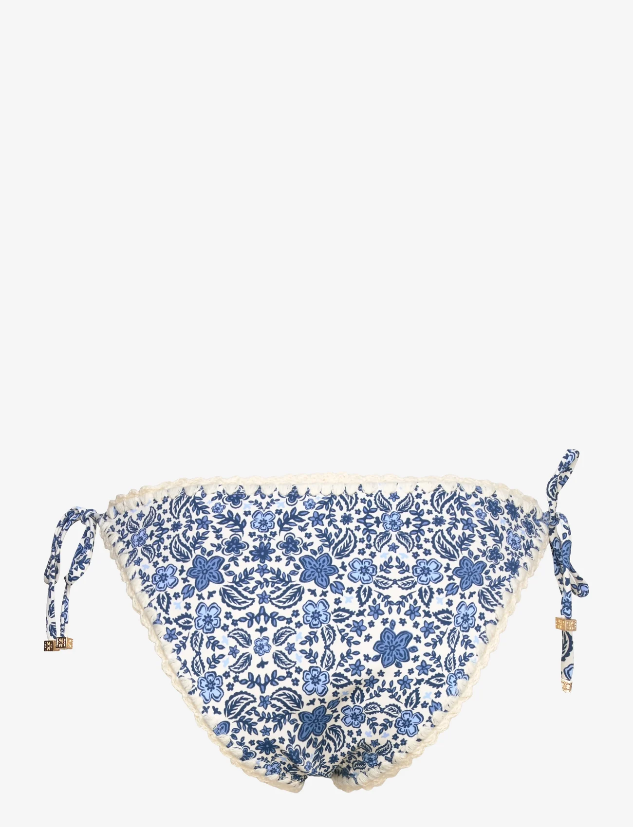 Malina - Ally crochet trimmed bikini bottoms - side tie bikinis - coastal florals - 1