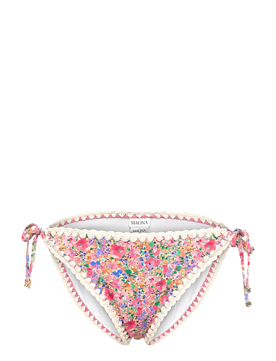 Malina Ally crochet trimmed bikini bottoms - Bikini bottoms - PINK DITSY / pink/rose