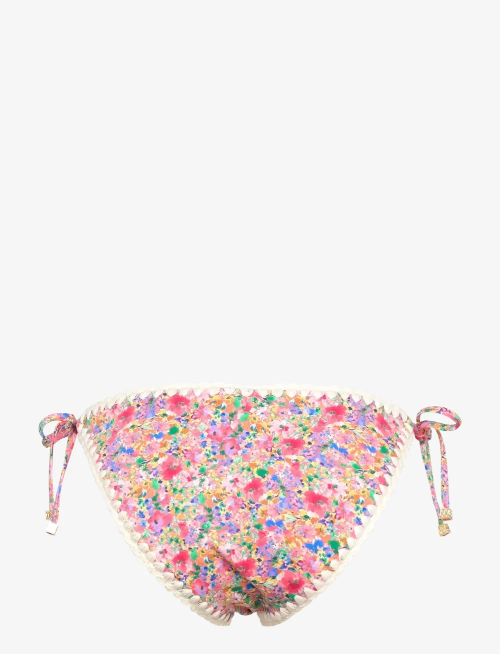 Malina - Ally crochet trimmed bikini bottoms - bikinis mit seitenbändern - pink ditsy - 1