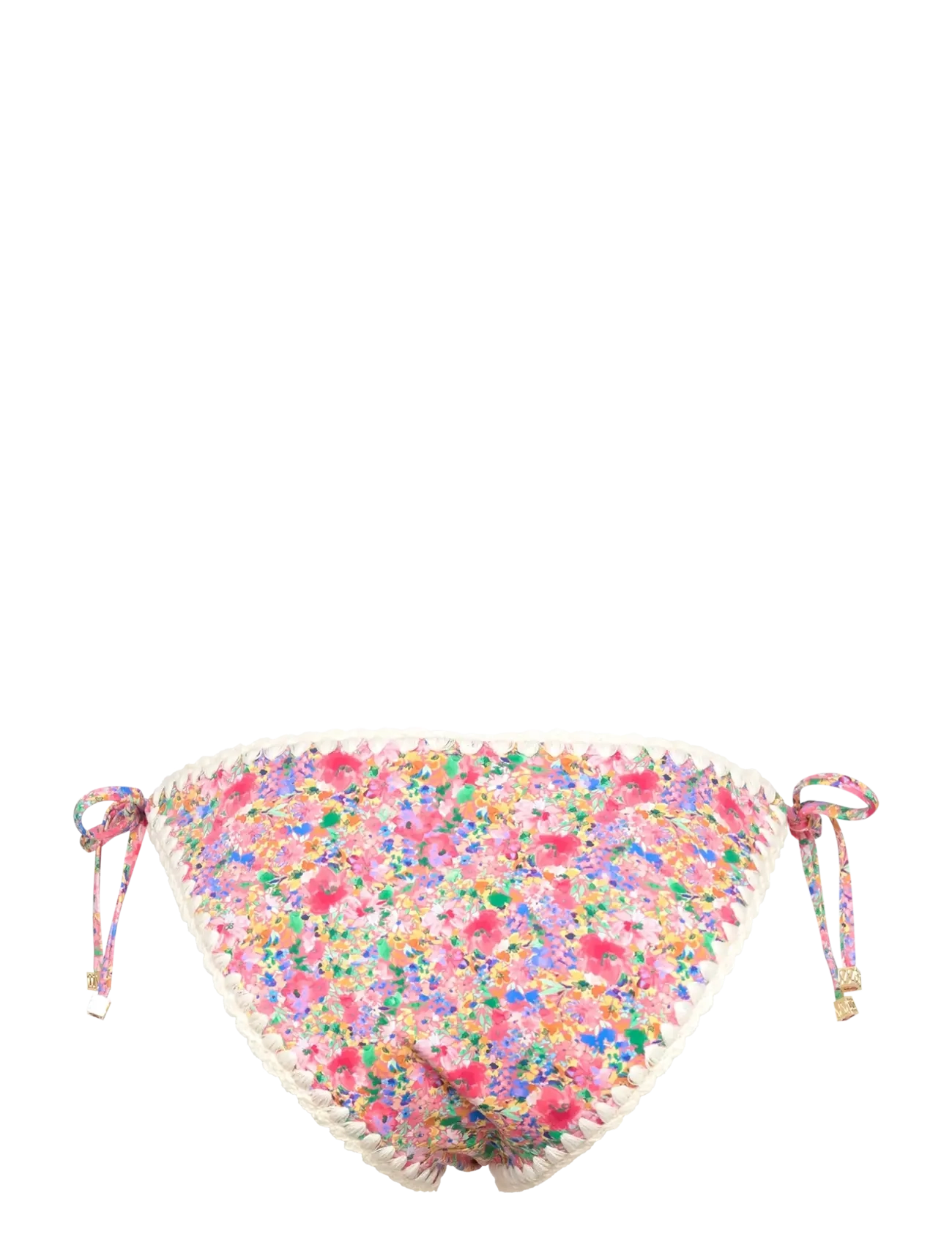 Malina - Ally crochet trimmed bikini bottoms - bikinis mit seitenbändern - pink ditsy - 1
