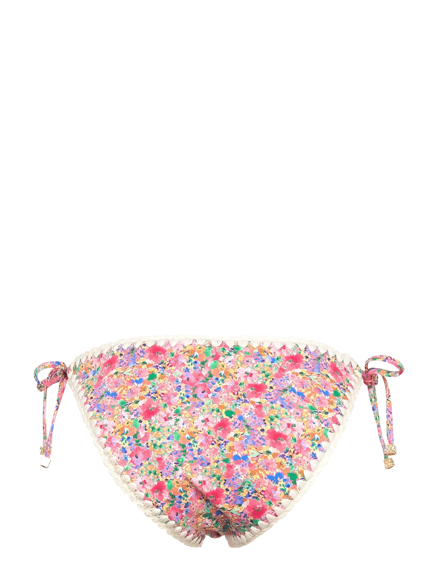 Malina - Ally crochet trimmed bikini bottoms - Šonuose segami bikiniai - pink ditsy - 1