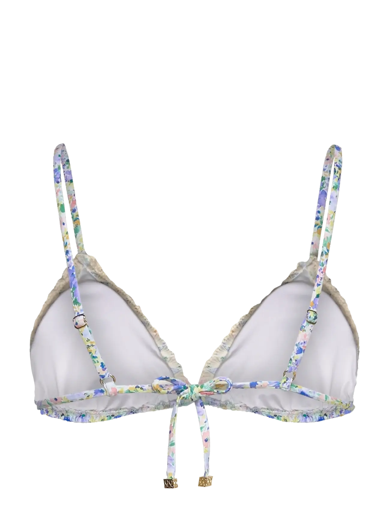 Malina - Ally crochet trimmed triangle bikini top - ditsy - 1