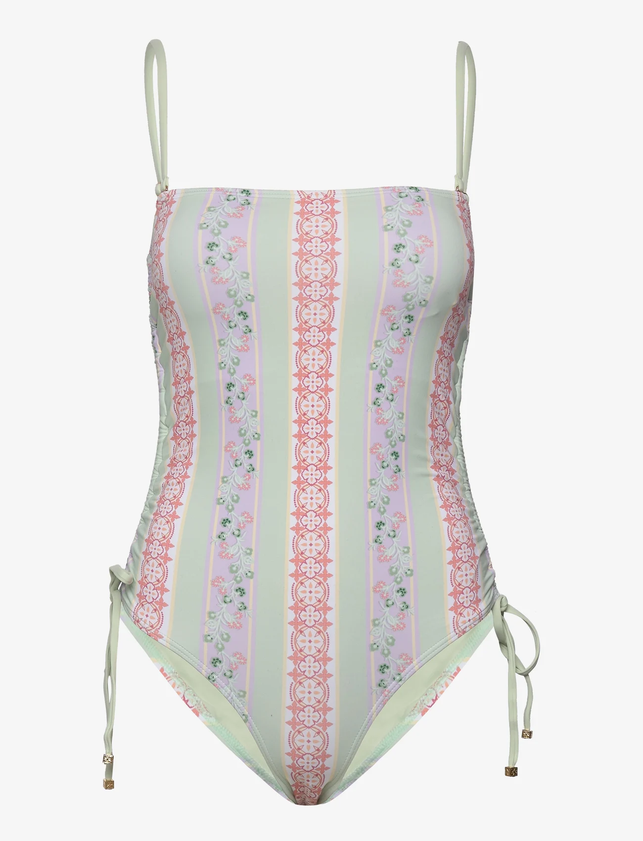 Malina - Lauren printed drawstring swimsuit - moterims - pastel palm mint - 0