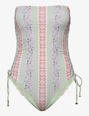 Malina - Lauren printed drawstring swimsuit - badedrakter - pastel palm mint - 2