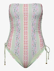 Malina - Lauren printed drawstring swimsuit - badedragter - pastel palm mint - 2