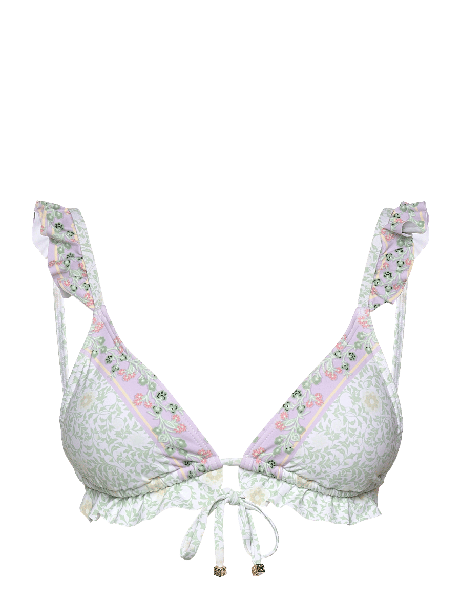 Malina - Florence printed triangle bikini top - floral mist mint - 0