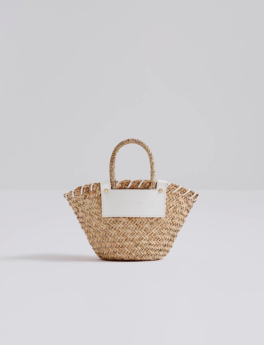 Malina - Niki straw bag - shoppers - ivory - 0