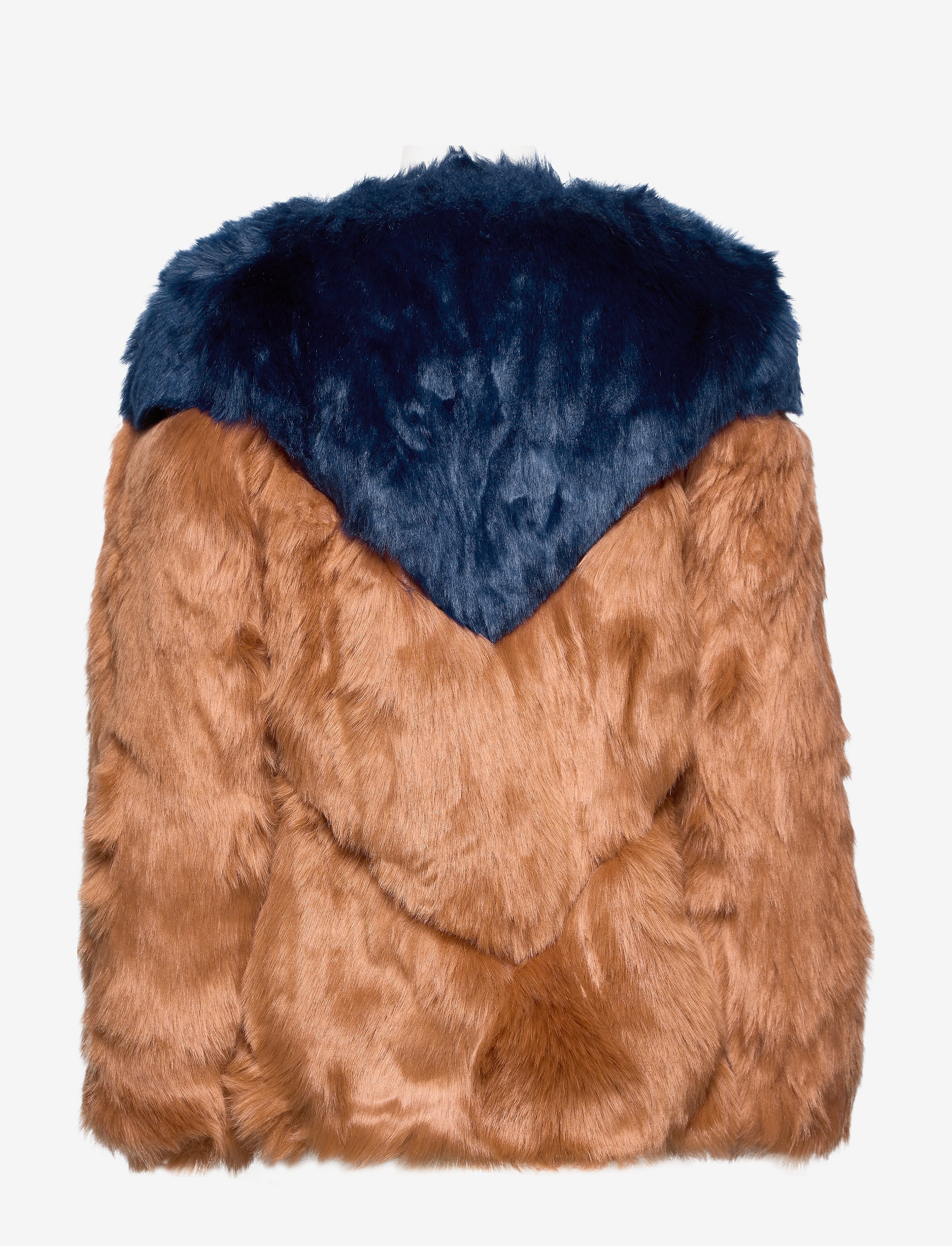 By Malina - Rocca faux fur jacket - spiced honey-inc blue - 2