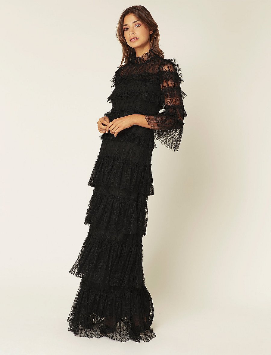 by malina carmine maxi dress By Malina carmine long sleeve lace maxi dress sunset A Piece Lux