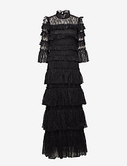 Carmine long sleeve maxi lace dress - BLACK