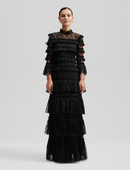 Malina - Carmine long sleeve maxi lace dress - aftenkjoler - black - 0