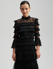 Malina - Carmine long sleeve maxi lace dress - selskapskjoler - black - 4
