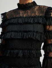 Malina - Carmine long sleeve maxi lace dress - aftenkjoler - black - 5